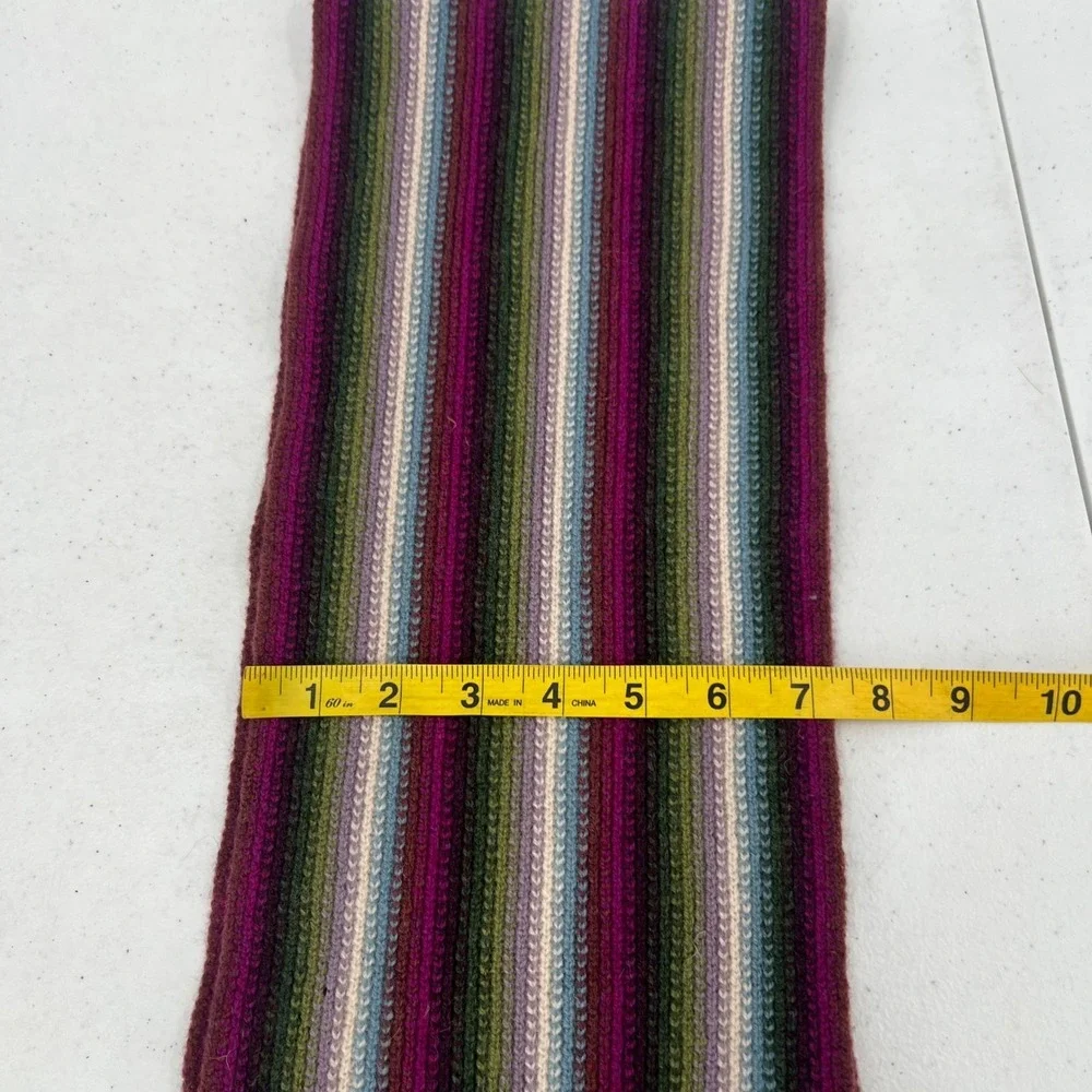 Rowland's‎ Scotland Wool Scarf Multi Stripe Boho Gorpcore Winter Colorful Fringe